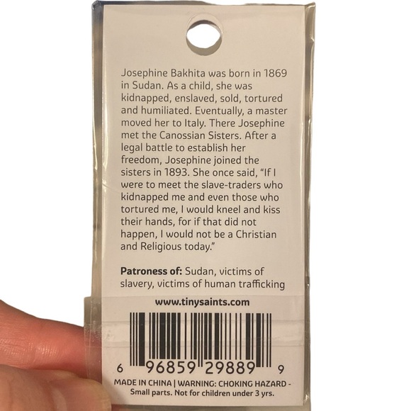 Brand New St. Josephine Bakhita Tiny Saints Key Chain/Backpack Charm - Picture 2 of 4
